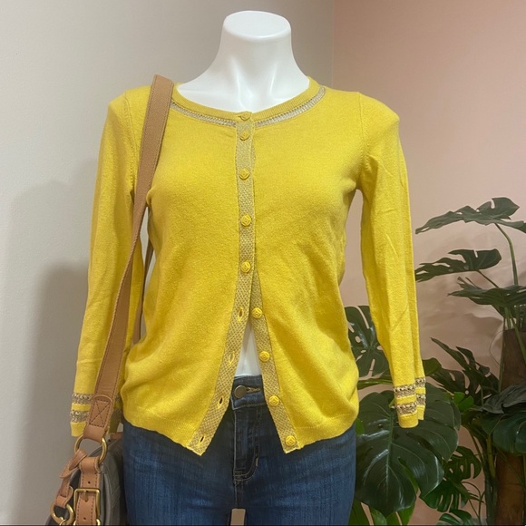 Anthropologie Sparrow Yellow cardigan Swearer S - Picture 11 of 14